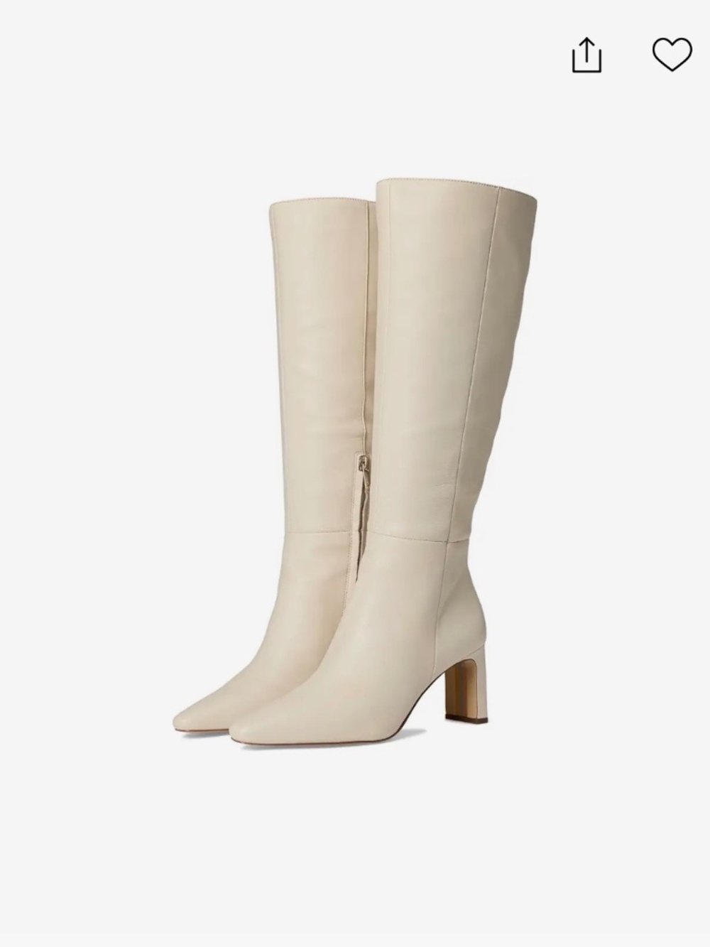 Sam Edelman Sylvia Ivory Leather Boots Heel 10M Wide Calf
